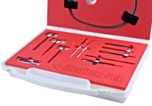 Plastic case with PE foam insert for medical instruments.