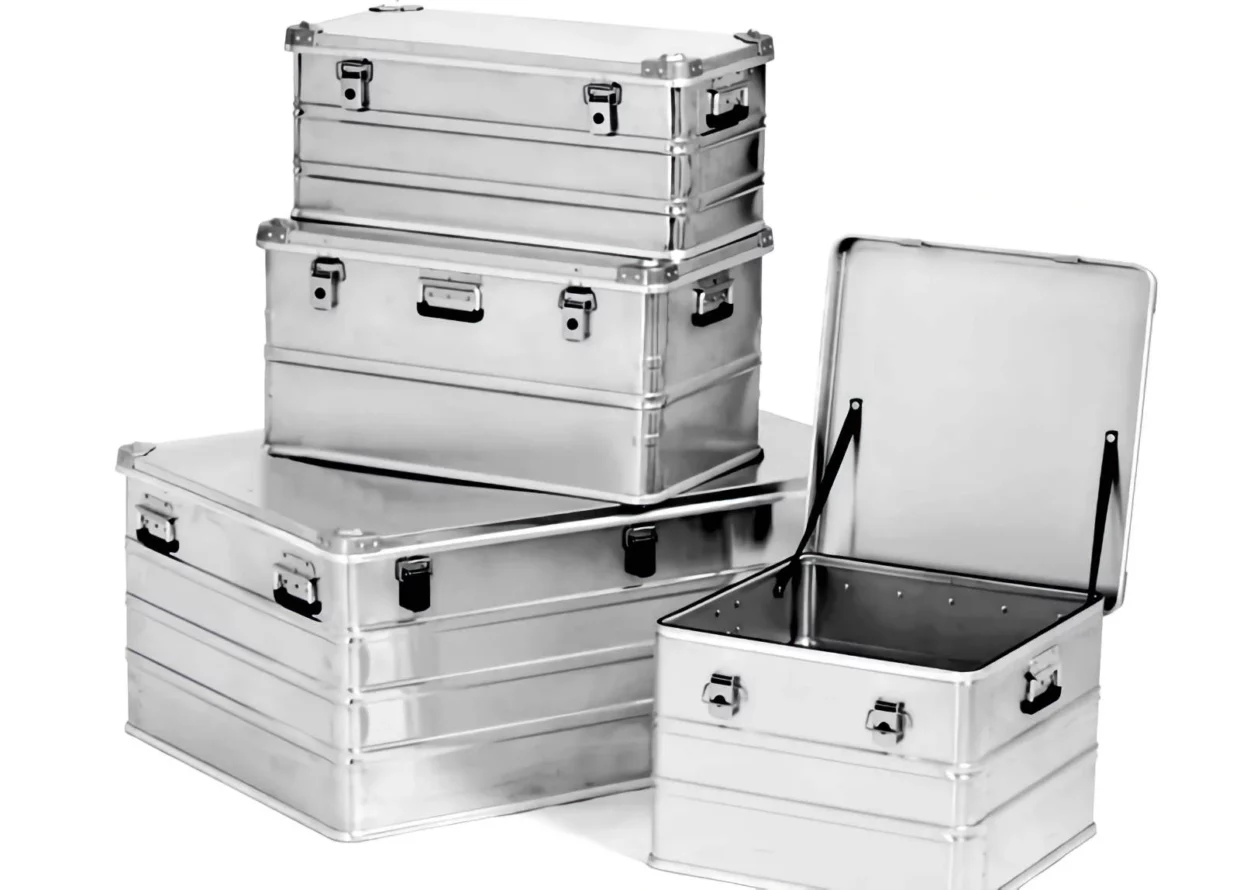 Aluminum boxes in different sizes