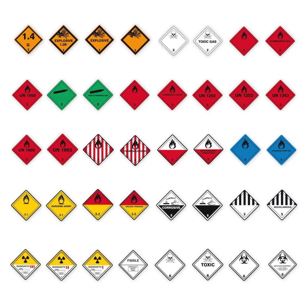 Labeling for dangerous goods packaging Novapor